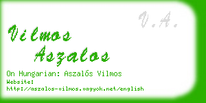 vilmos aszalos business card