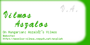 vilmos aszalos business card